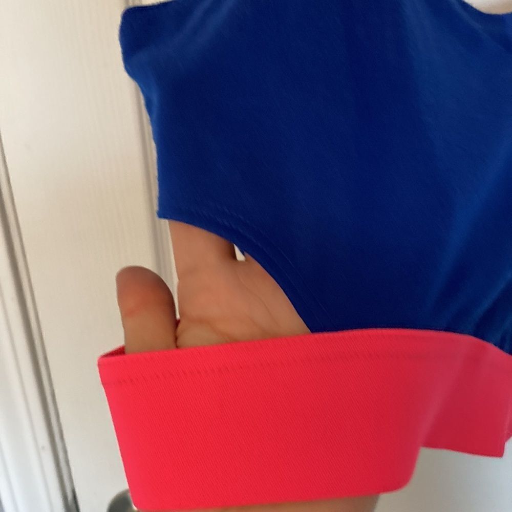 Charlotte Russe- Royal blue and hot pink cropped with side cut outs- Size XL - Picture 3 of 6
